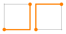 2 paths, 1 x 1 grid: E-N, N-E