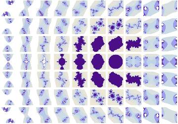 [array of Julia sets]