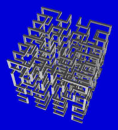 3-D Hilbert curve, blocky version