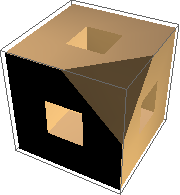 Menger sponge with corner cut off